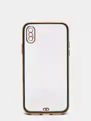 Зеленый чехол Накладка силиконовая с золотым ободком X/XR
