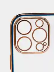 Синий чехол Накладка силиконовая с металическим ободком iPhone 13mini /13 /13pro /13proMax
