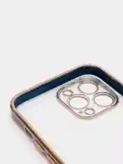 Синий чехол Накладка силиконовая с металическим ободком iPhone 13mini /13 /13pro /13proMax