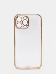 Белый чехол Накладка силиконовая с металическим ободком iPhone 13mini /13 /13pro /13proMax