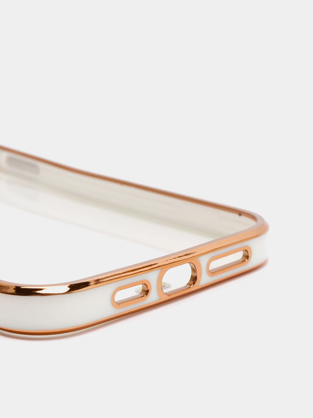 Белый чехол Накладка силиконовая с металическим ободком iPhone 13mini /13 /13pro /13proMax