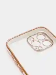 Белый чехол Накладка силиконовая с металическим ободком iPhone 13mini /13 /13pro /13proMax