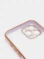 Сиреневый чехол Накладка силиконовая с металическим ободком iPhone 12 mini /12 /12pro /12 proMax