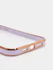 Сиреневый чехол Накладка силиконовая с металическим ободком iPhone 12 mini /12 /12pro /12 proMax