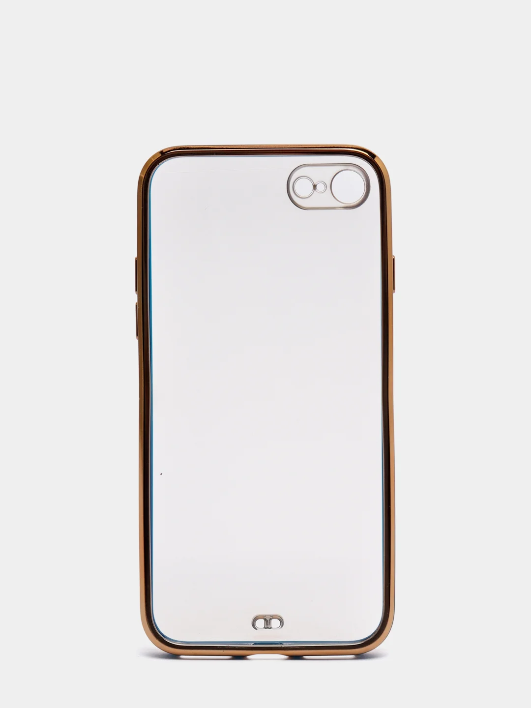 Синий чехол-накладка для 7 / 8 / SE2020, 7 plus / 8 plus, силиконовый, с металлическим ободком