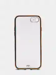Синий чехол-накладка для 7 / 8 / SE2020, 7 plus / 8 plus, силиконовый, с металлическим ободком