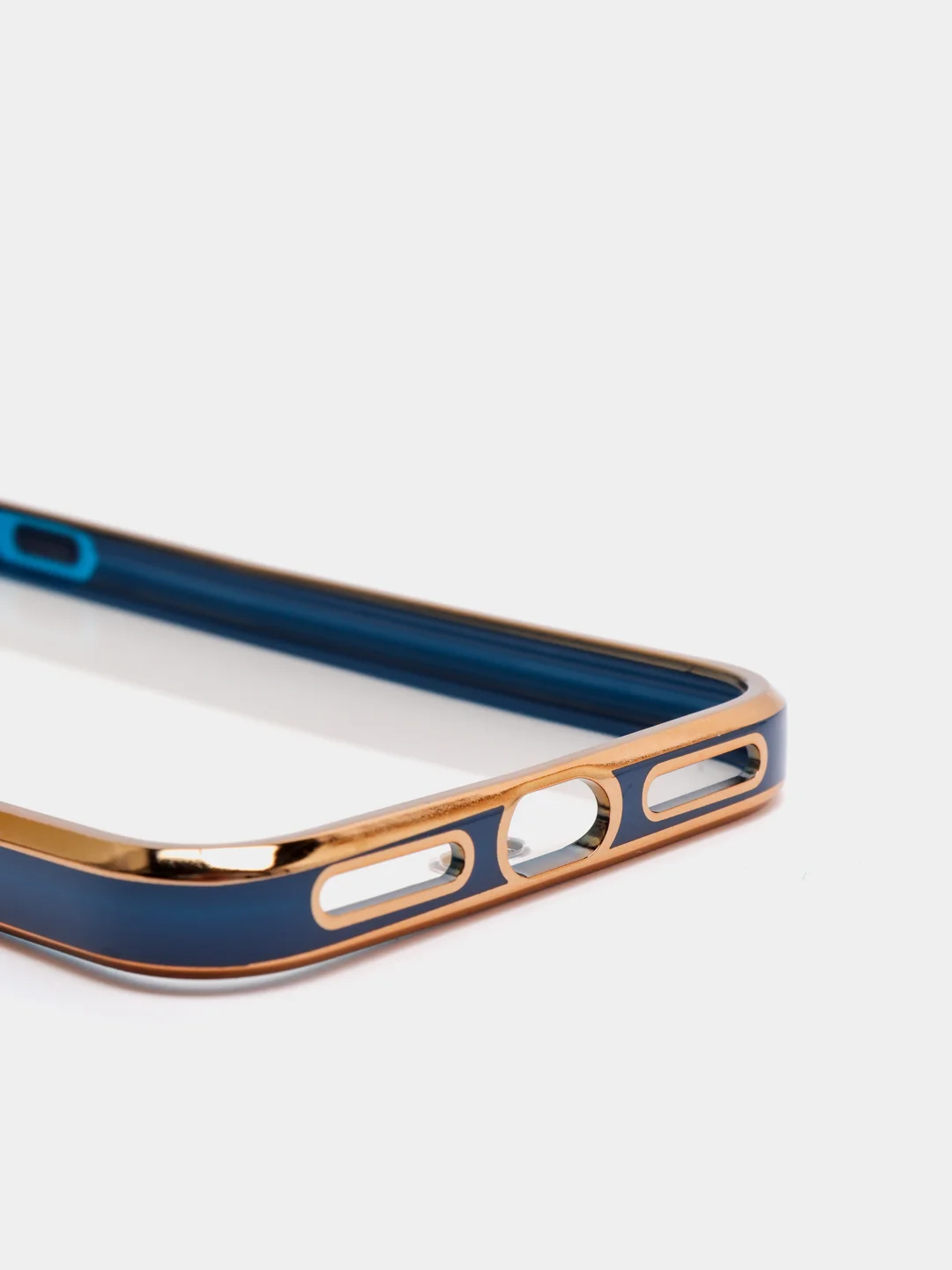Синий чехол-накладка для 7 / 8 / SE2020, 7 plus / 8 plus, силиконовый, с металлическим ободком