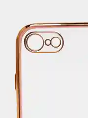 Розовый чехол-накладка для 7 / 8 / SE2020, 7 plus / 8 plus, силиконовый, с металлическим ободком