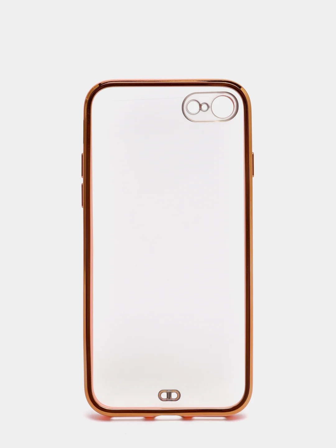 Розовый чехол-накладка для 7 / 8 / SE2020, 7 plus / 8 plus, силиконовый, с металлическим ободком