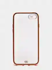 Розовый чехол-накладка для 7 / 8 / SE2020, 7 plus / 8 plus, силиконовый, с металлическим ободком