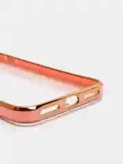 Розовый чехол-накладка для 7 / 8 / SE2020, 7 plus / 8 plus, силиконовый, с металлическим ободком