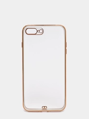 Чехол-накладка для 7 / 8 / SE2020, 7 plus / 8 plus, силиконовый, с металлическим ободком