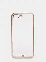 Белый чехол-накладка для 7 / 8 / SE2020, 7 plus / 8 plus, силиконовый, с металлическим ободком