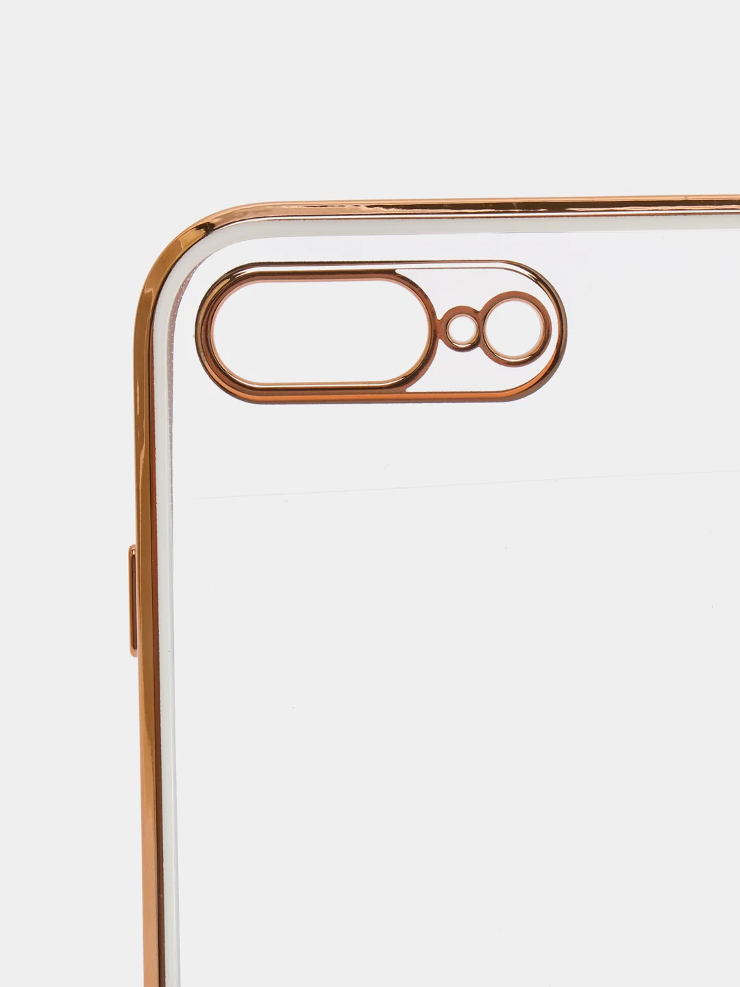 Белый чехол-накладка для 7 / 8 / SE2020, 7 plus / 8 plus, силиконовый, с металлическим ободком