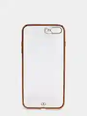 Белый чехол-накладка для 7 / 8 / SE2020, 7 plus / 8 plus, силиконовый, с металлическим ободком