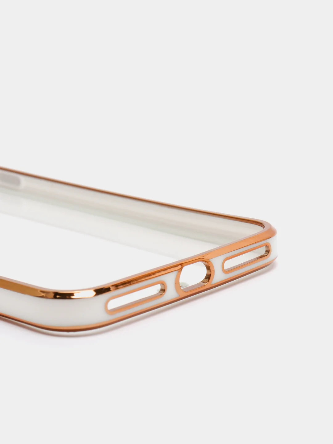 Белый чехол-накладка для 7 / 8 / SE2020, 7 plus / 8 plus, силиконовый, с металлическим ободком