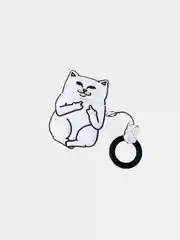 Белый чехол для наушников AirPods 1 и 2 "Кот"