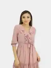 Пудровый платье женское, шифоновое, мини