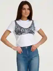Белый футболка женская с принтом, 100% хлопок