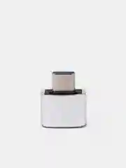 Серебряный адаптер переходник с USB Type - C (вход) на OTG USB 3.0 (выход) c MicroUSB на USB