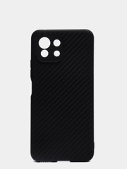 Силиконовый чехол Xiaomi Redmi Mi 11 Lite, карбон, черный, с защитой камеры
