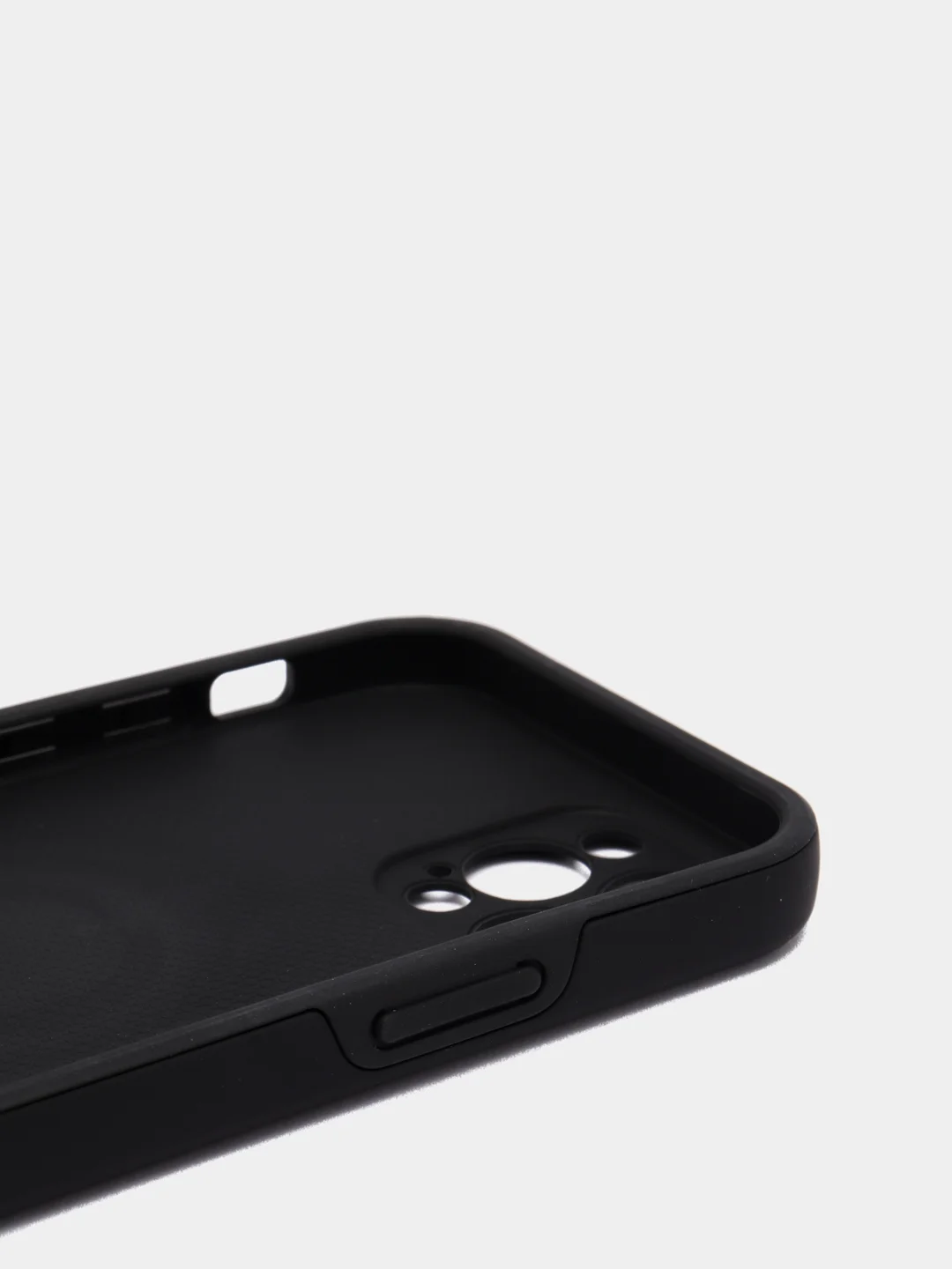 Черный силиконовый чехол iPhone 12 Pro, противоударный с магнитом и кольцом