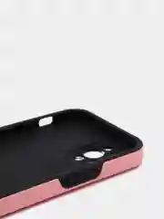 Розовый силиконовый чехол iPhone 12 Pro, противоударный с магнитом и кольцом