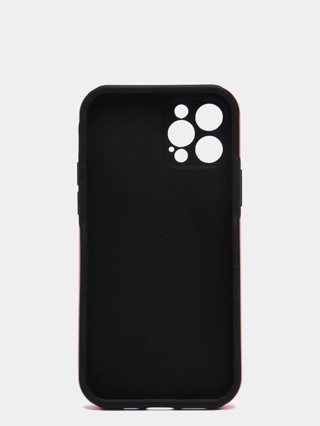Розовый силиконовый чехол iPhone 12 Pro, противоударный с магнитом и кольцом