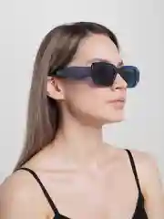 Синий очки солнцезащитные прямоугольные с широкой дужкой