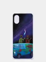 Светло-синий силиконовый чехол Samsung Galaxy a03 Core, с рисунком