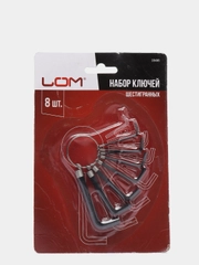 Набор ключей шестигранных на кольце LOM, 1.5 - 6 мм, 8 штук