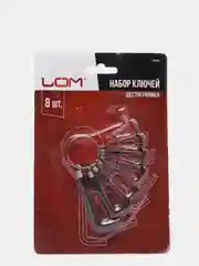 Набор ключей шестигранных на кольце LOM, 1.5 - 6 мм, 8 штук
