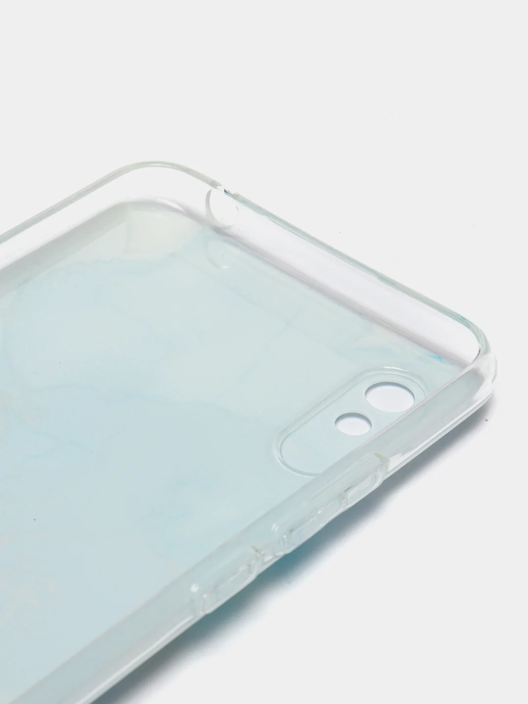 Светло-синий силиконовый чехол на Xiaomi Redmi 9A / Сяоми Редми 9А прозрачный с рисунком, защита камеры