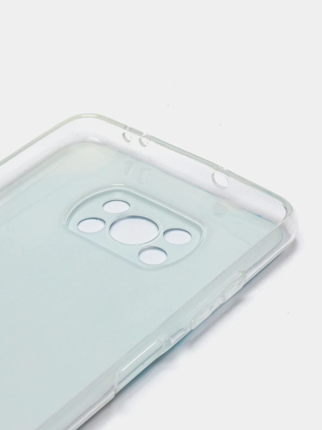 Светло-синий силиконовый чехол на Xiaomi Poco X3/X3 Pro / Сяоми Poco X3/Х3 Про прозрачный, с рисунком