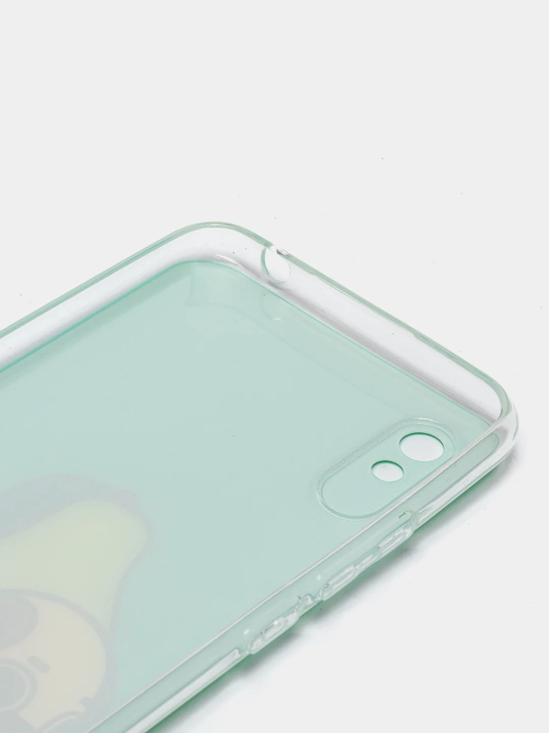 Мятный силиконовый чехол на Xiaomi Redmi 9A / Сяоми Редми 9А прозрачный с рисунком, защита камеры