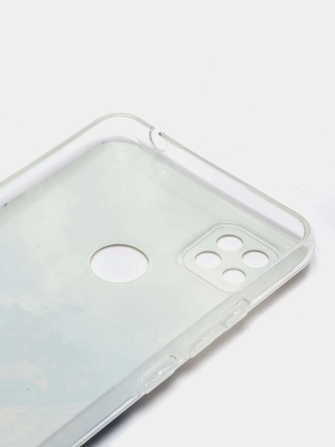 Синий силиконовый чехол на Xiaomi Redmi 9C / Сяоми Редми 9С прозрачный с рисунком, защита камеры