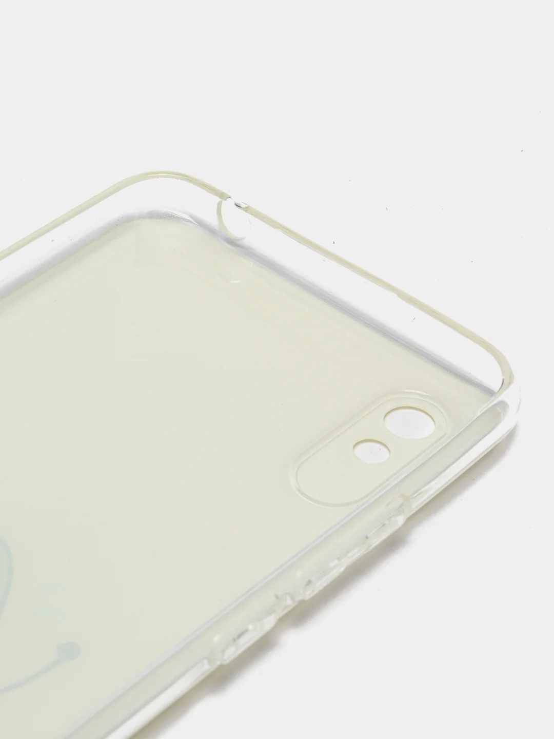 Светло-жёлтый силиконовый чехол на Xiaomi Redmi 9A / Сяоми Редми 9А прозрачный с рисунком, защита камеры