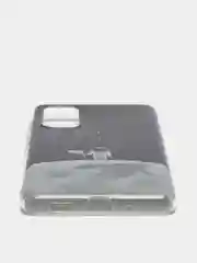Серебряный силиконовый чехол на Samsung Galaxy S20 FE / Самсунг S20 FE прозрачный, с рисунком