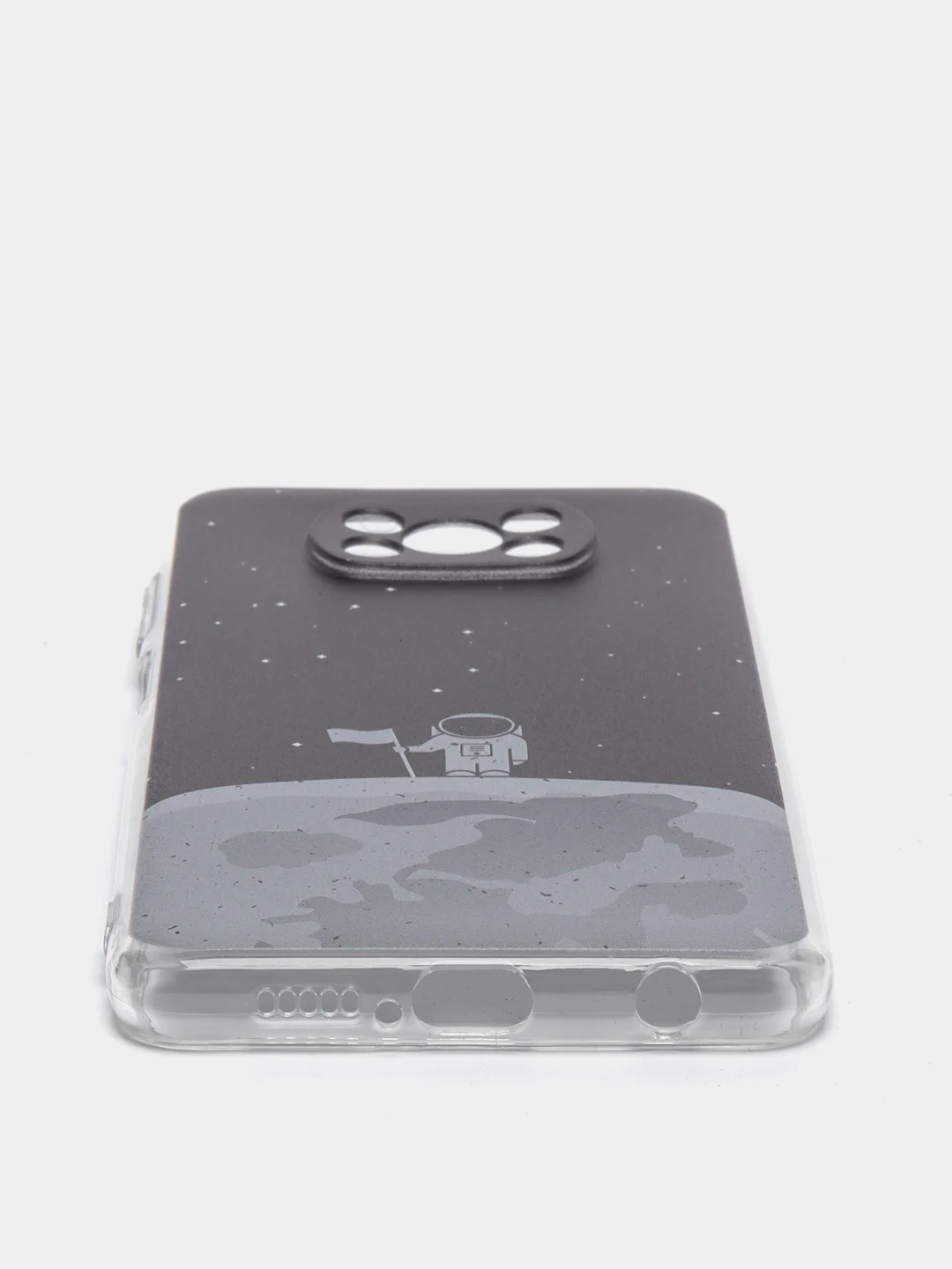 Серебряный силиконовый чехол на Xiaomi Poco X3/X3 Pro / Сяоми Poco X3/Х3 Про прозрачный, с рисунком