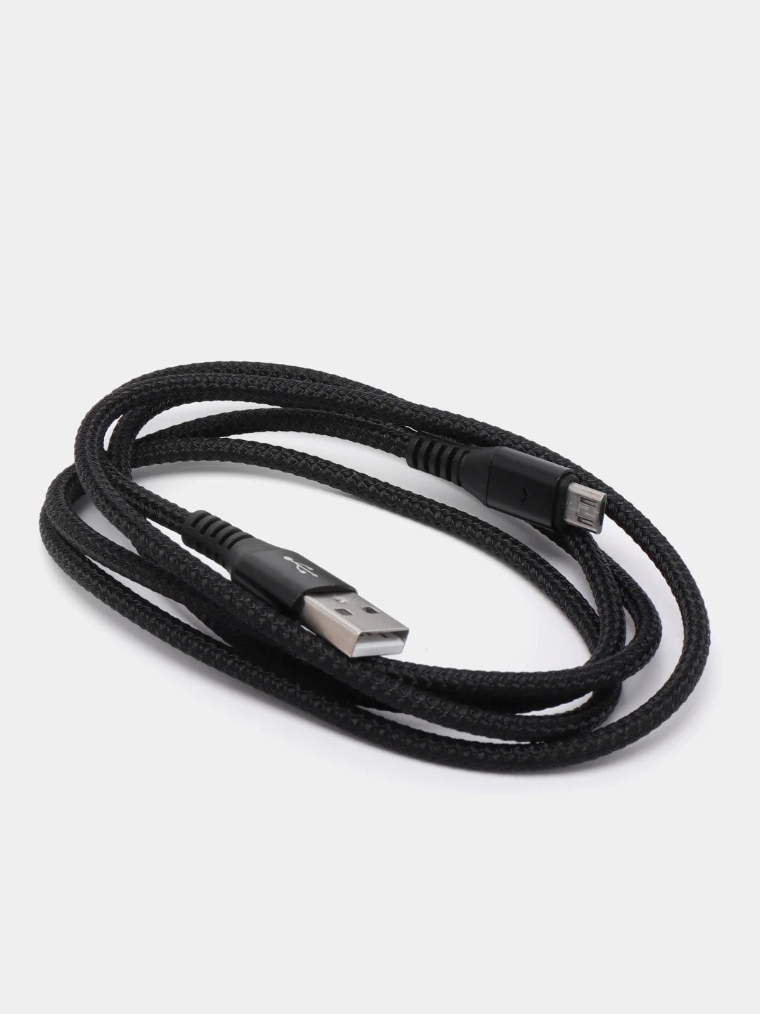 Черный кабель для зарядки телефона Micro-USB