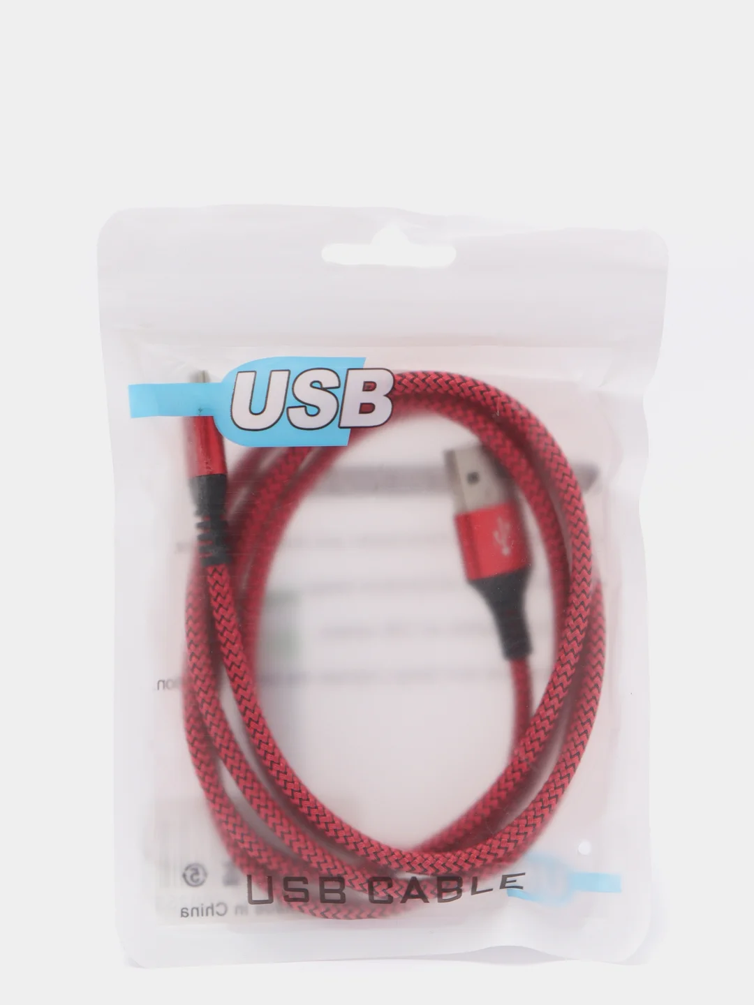 Красный кабель для зарядки телефона Micro-USB