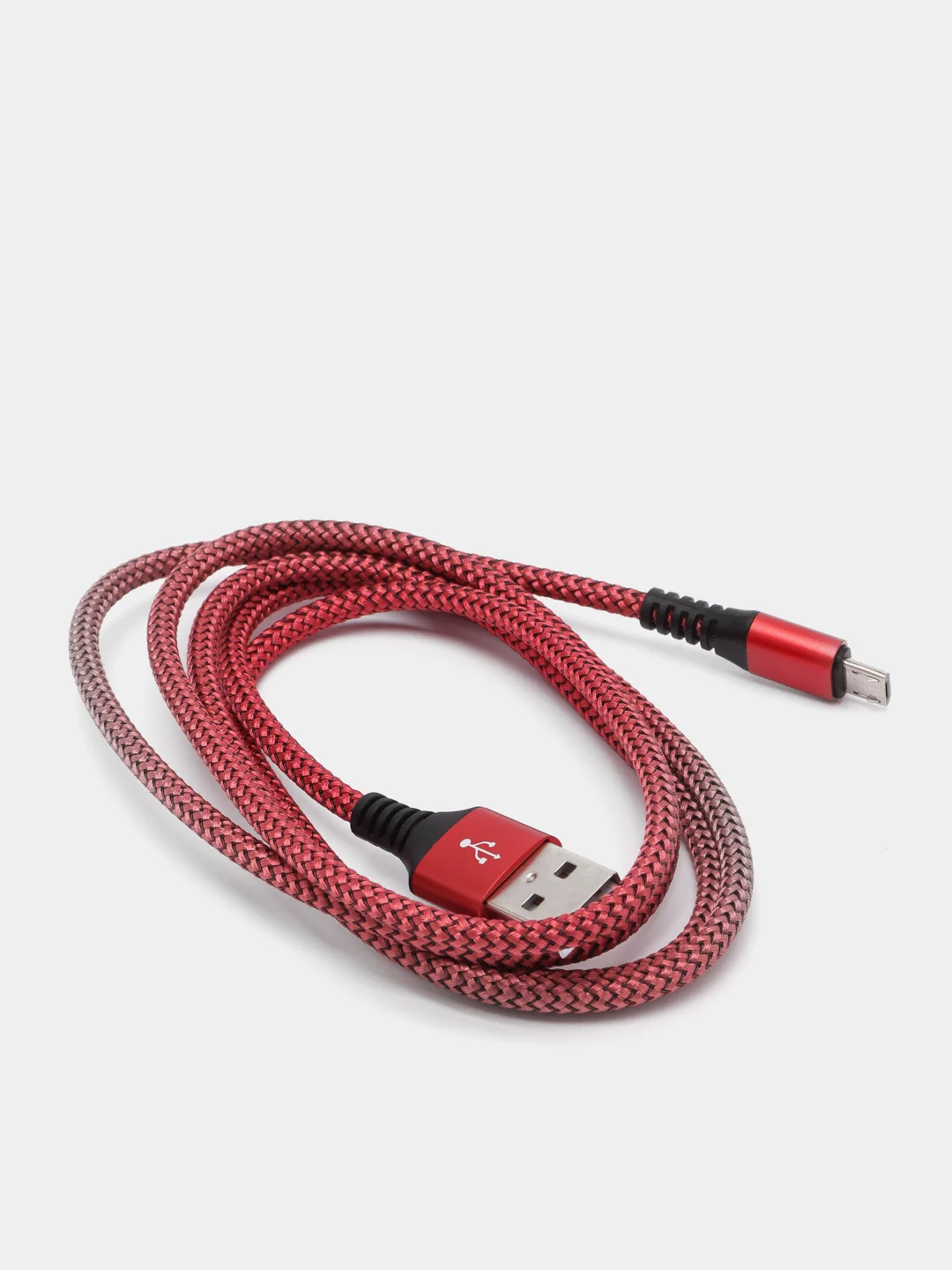 Красный кабель для зарядки телефона Micro-USB