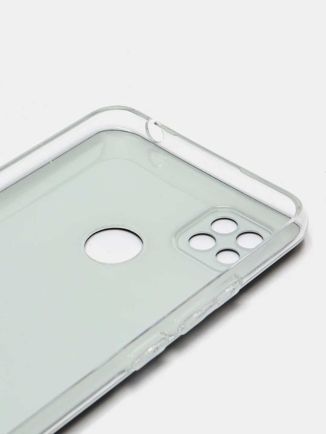 Серебряный силиконовый чехол на Xiaomi Redmi 9C / Сяоми Редми 9С прозрачный с рисунком, защита камеры