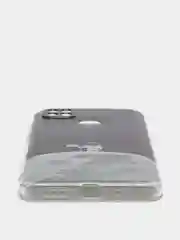 Серебряный силиконовый чехол на Xiaomi Redmi 9C / Сяоми Редми 9С прозрачный с рисунком, защита камеры