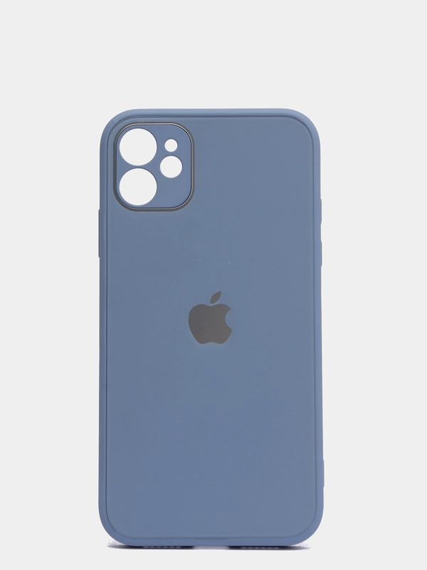 Чехол силиконовый с матовой стеклянной панелью для iPhone 11, 12, 13, 13 Pro, 13 Pro Max