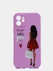 Аметистовый чехол для iPhone 11, 12 с бархатной подкладкой с картинкой / рисунком