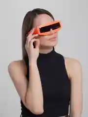 Оранжевый солнцезащитные очки с плоским верхом