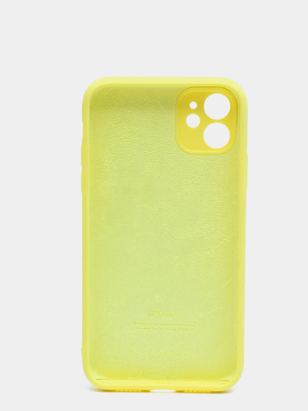 Желтый силиконовый чехол iPhone 11, Silicone Case, с закрытым низом и защитой камеры