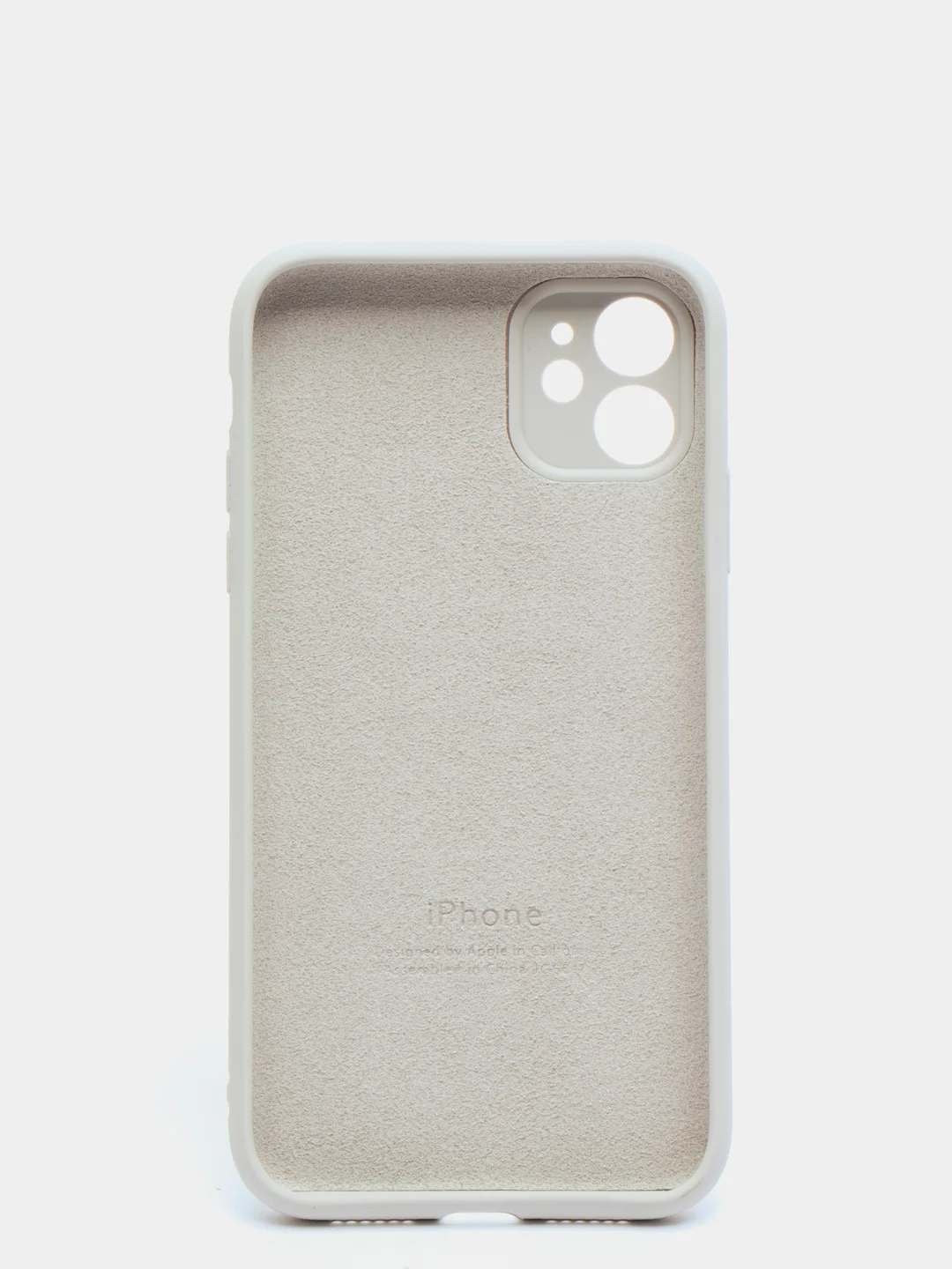 Бежевый силиконовый чехол iPhone 11, Silicone Case, с закрытым низом и защитой камеры