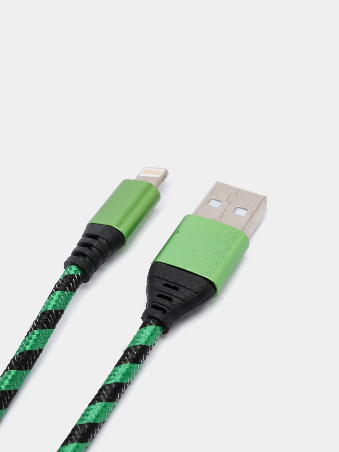 Зеленый кабель USB Lightning, Micro-USB, Type-C, 2 метра